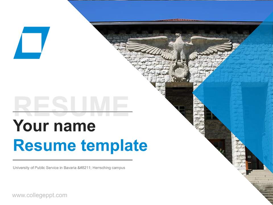 University of Public Service in Bavaria – Herrsching campus Resume PPT Template4:3 ratio PPT effect preview image5