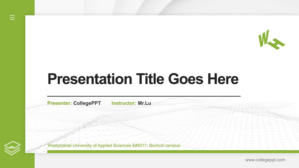 Westphalian University of Applied Sciences – Bocholt campus Thesis Proposal/Graduation Defense PPT Template16:9 ratio PPT effect preview image