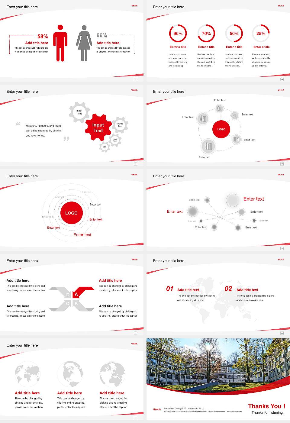 VICTORIA International University of Applied Sciences – Baden-Baden campus Course/Courseware Creation PPT Template16:9 ratio PPT effect preview image4