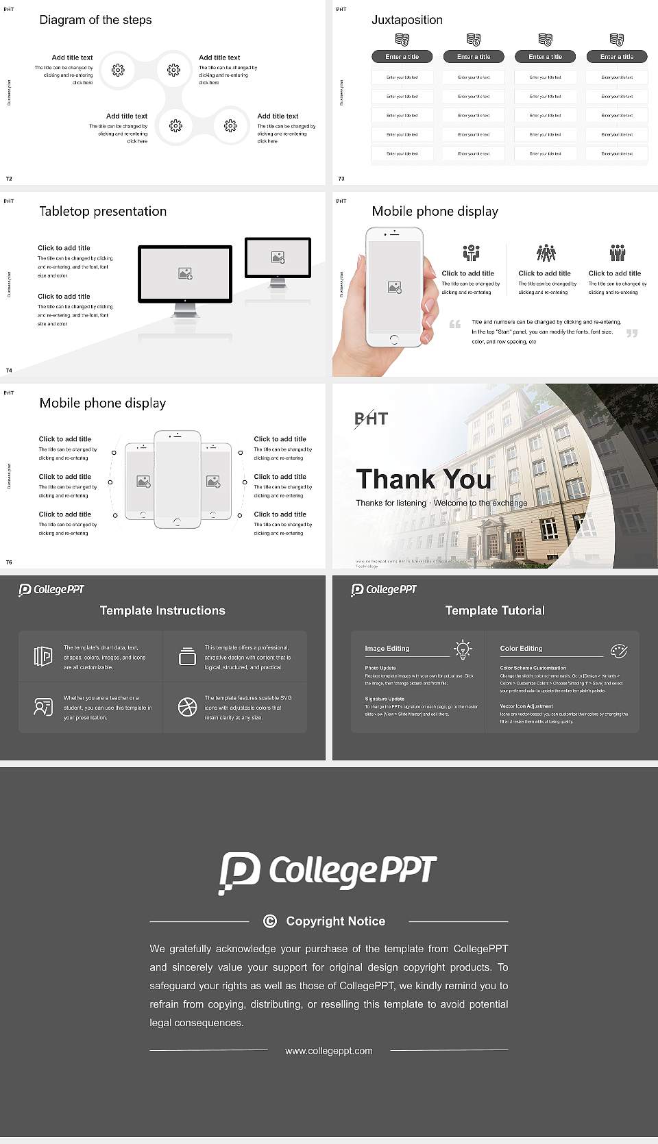 Berlin University of Applied Sciences and Technology Competition/Entrepreneurship Contest PPT Template16:9 ratio PPT effect preview image9