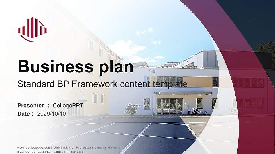 University of Protestant Church Music of the Evangelical Lutheran Church in Bavaria Competition/Entrepreneurship Contest PPT Template16:9 ratio PPT effect preview image