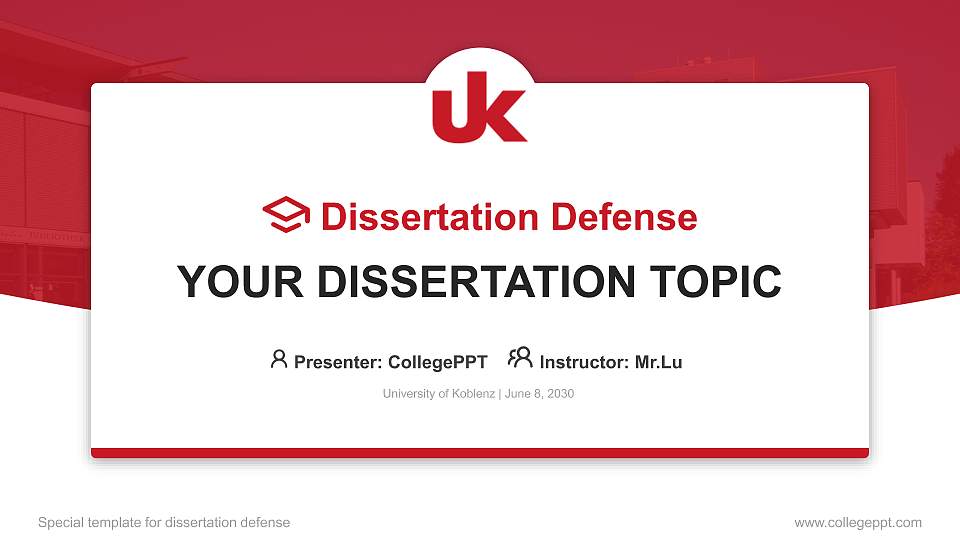 University of Koblenz Graduation Thesis Defense PPT Template16:9 ratio PPT effect preview image
