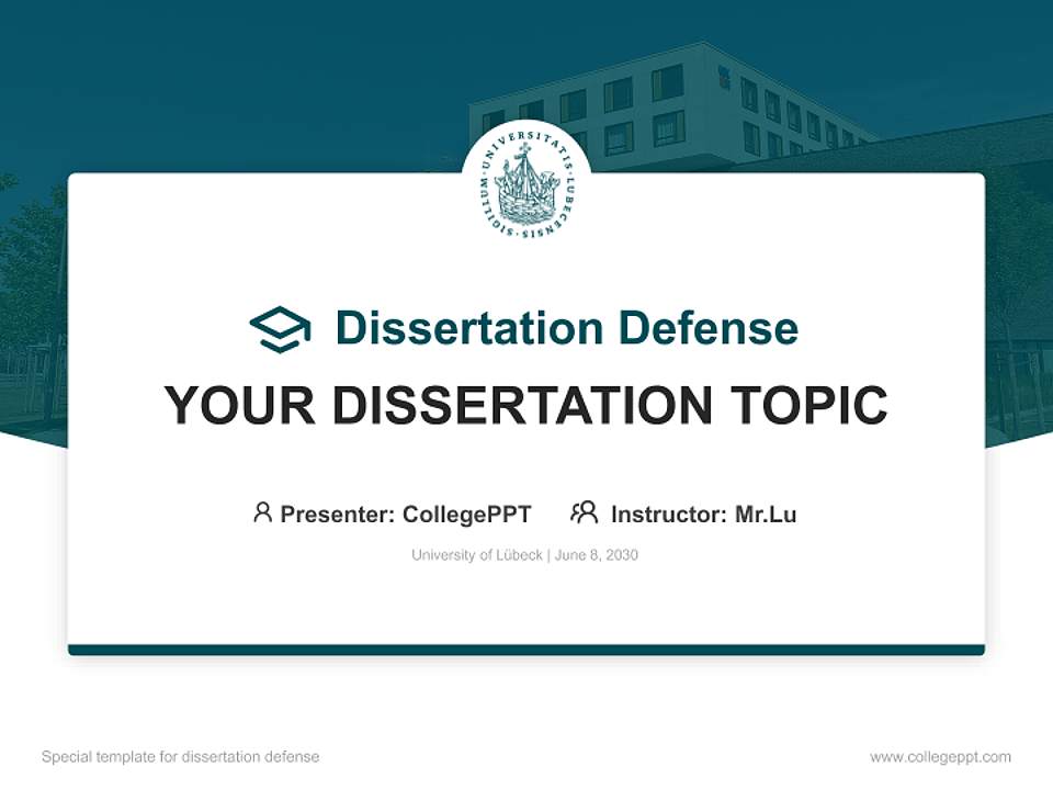 University of Lübeck Graduation Thesis Defense PPT Template4:3 ratio PPT effect preview image7