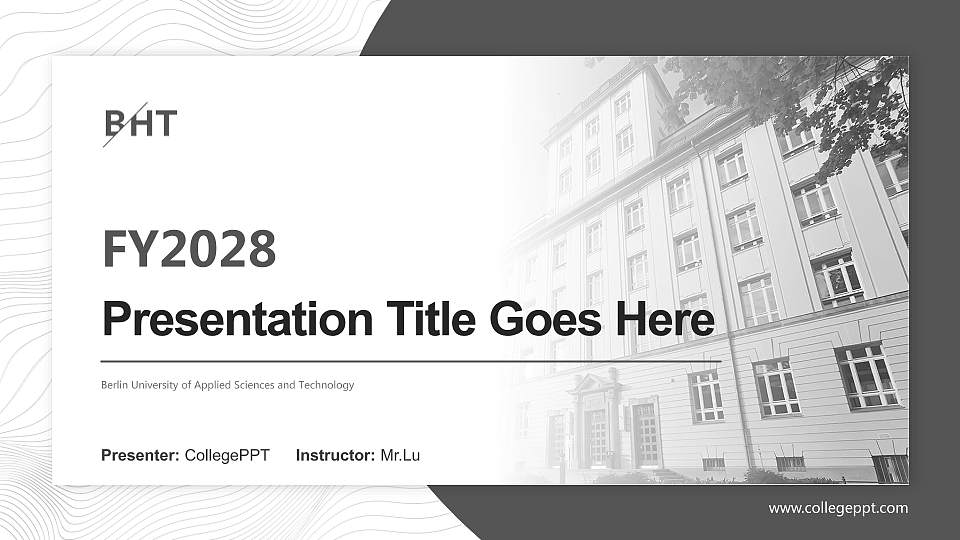 Berlin University of Applied Sciences and Technology Academic Presentation/Research Findings Report PPT Template16:9 ratio PPT effect preview image