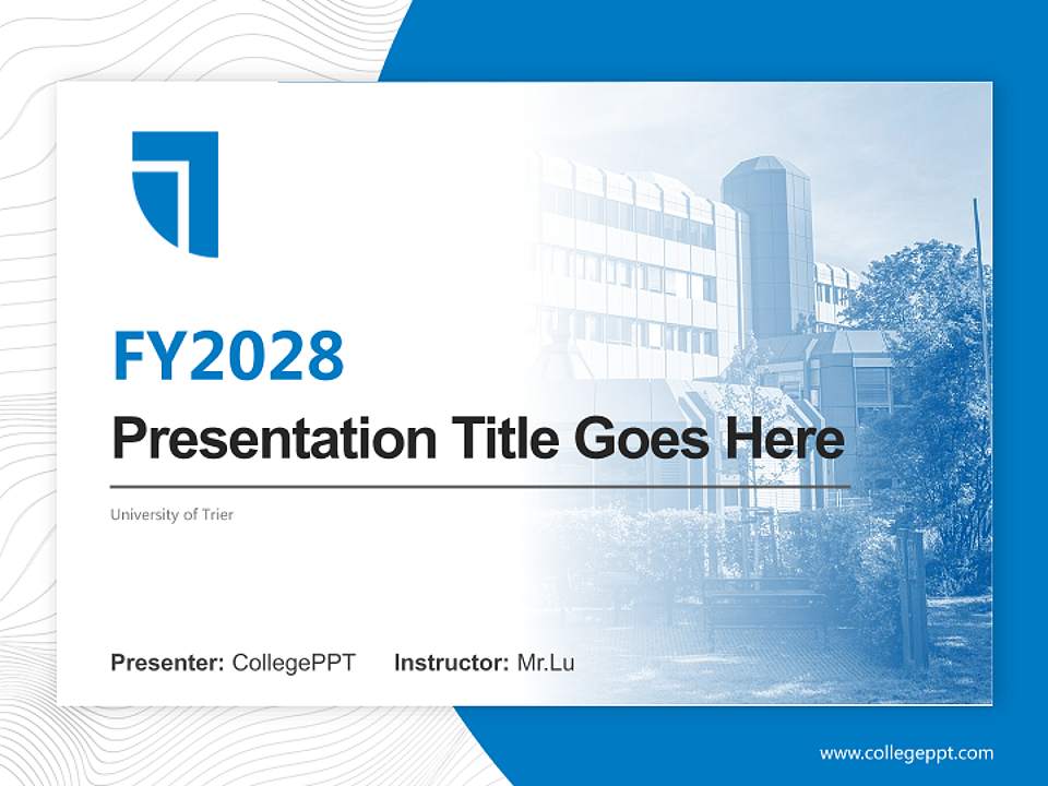 University of Trier Academic Presentation/Research Findings Report PPT Template4:3 ratio PPT effect preview image5