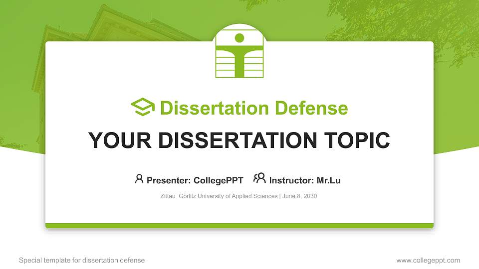Zittau_Görlitz University of Applied Sciences Graduation Thesis Defense PPT Template16:9 ratio PPT effect preview image