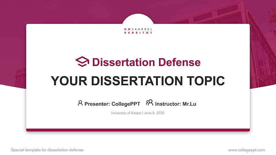 University of Kassel Graduation Thesis Defense PPT Template16:9 ratio PPT effect preview image