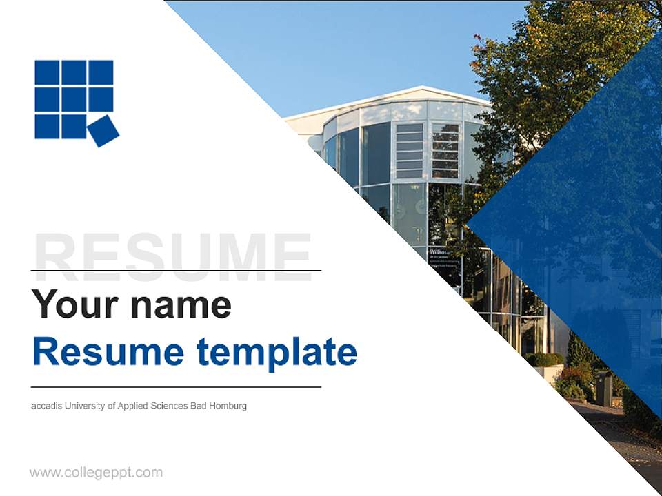 accadis University of Applied Sciences Bad Homburg Resume PPT Template4:3 ratio PPT effect preview image5