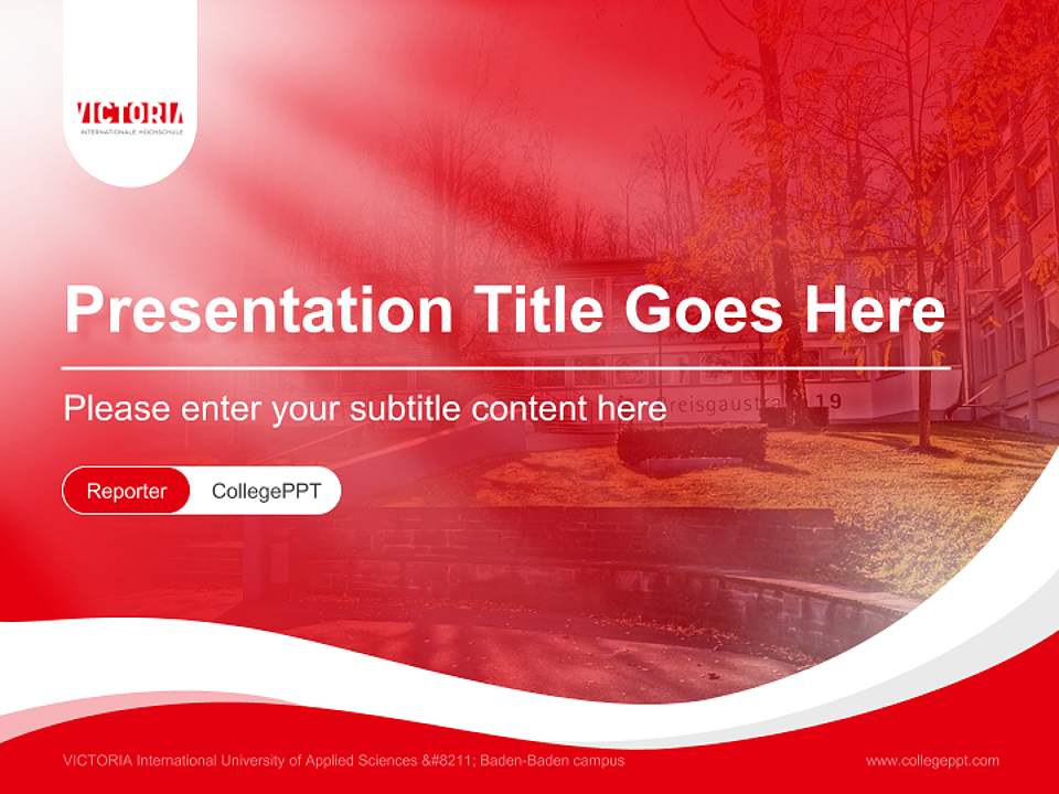 VICTORIA International University of Applied Sciences – Baden-Baden campus Lecture Sharing and Networking Event PPT Template4:3 ratio PPT effect preview image4