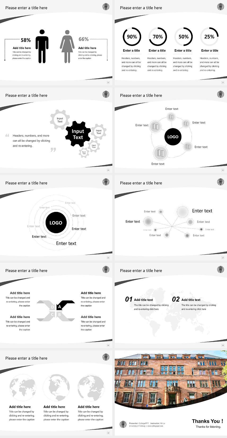 University of Freiburg Course/Courseware Creation PPT Template4:3 ratio PPT effect preview image4