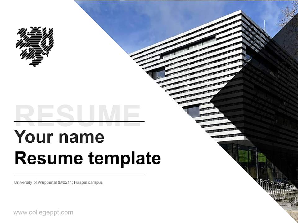 University of Wuppertal – Haspel campus Resume PPT Template4:3 ratio PPT effect preview image5