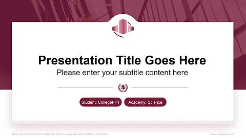 University of Protestant Church Music of the Evangelical Lutheran Church in Bavaria National Scholarship Defense PPT Template