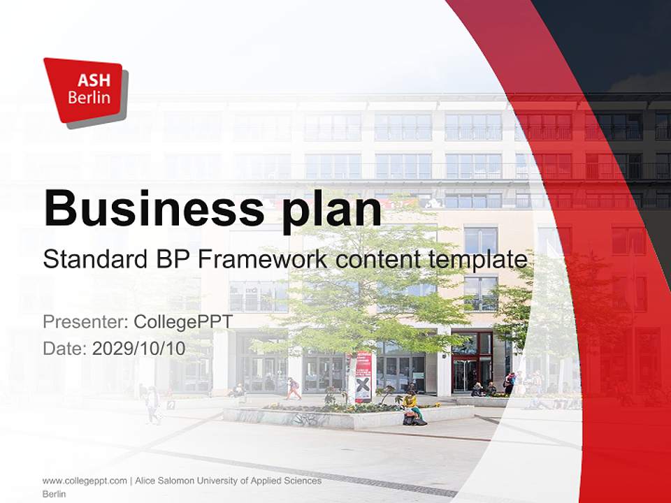 Alice Salomon University of Applied Sciences Berlin Competition/Entrepreneurship Contest PPT Template4:3 ratio PPT effect preview image9