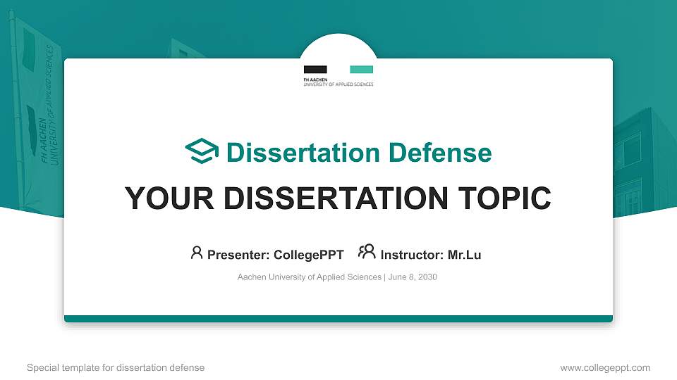 Aachen University of Applied Sciences Graduation Thesis Defense PPT Template16:9 ratio PPT effect preview image