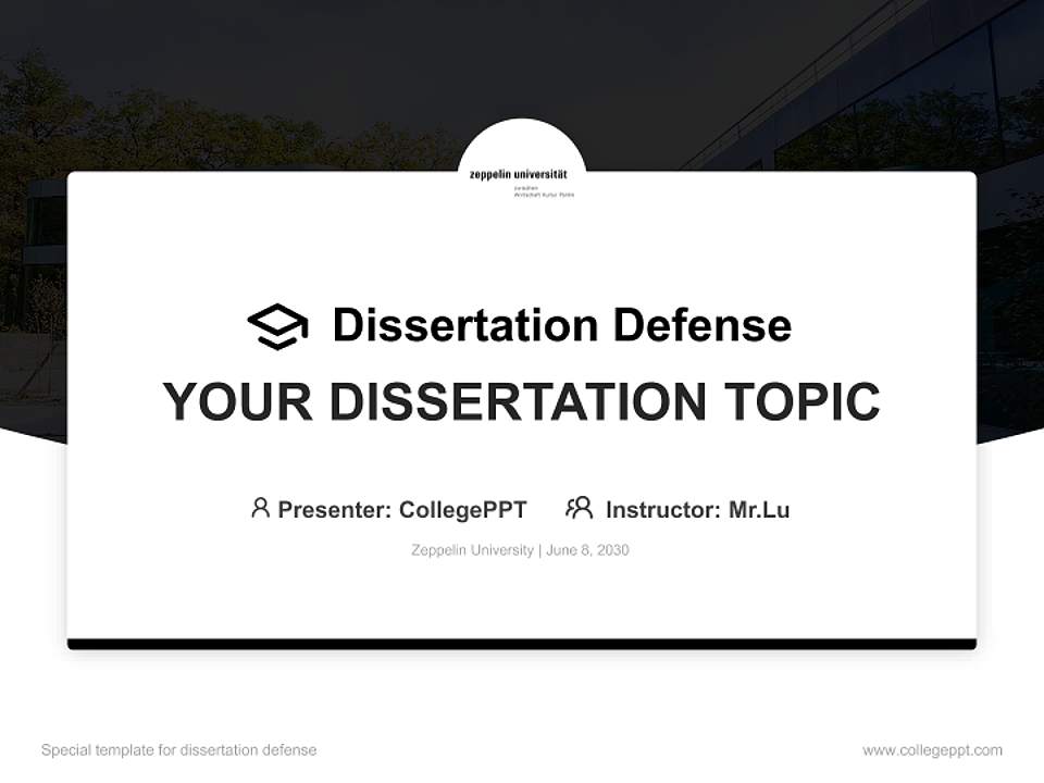 Zeppelin University Graduation Thesis Defense PPT Template4:3 ratio PPT effect preview image7