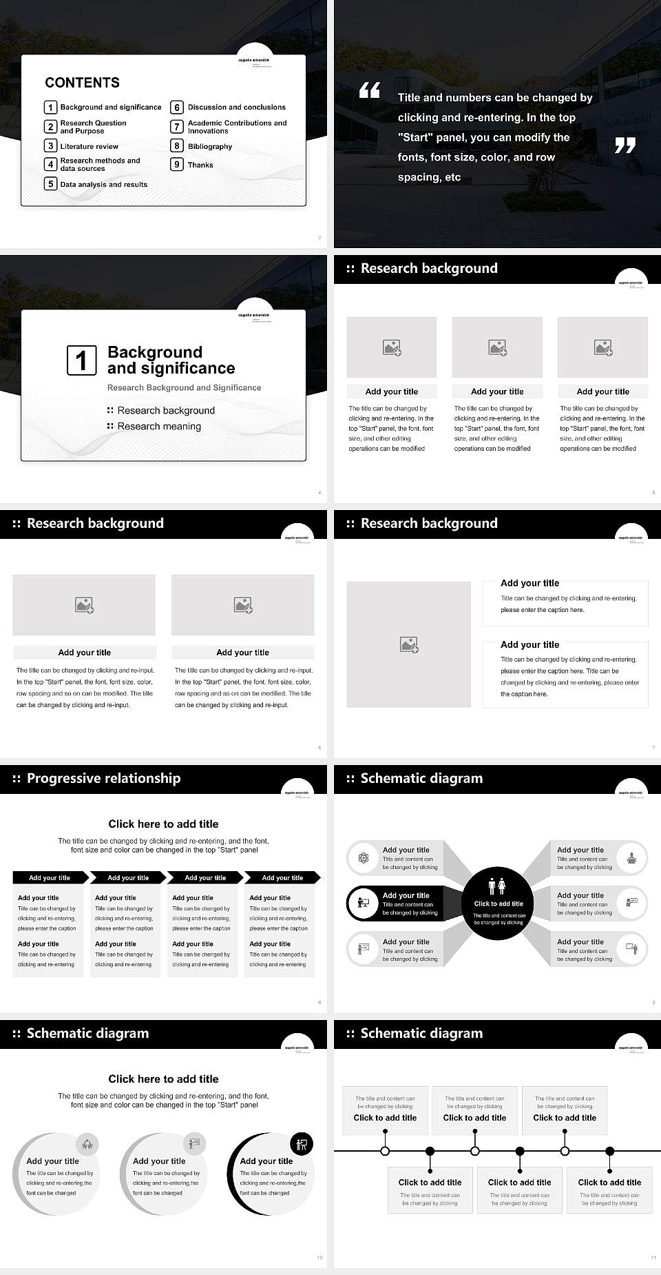 Zeppelin University Graduation Thesis Defense PPT Template4:3 ratio PPT effect preview image2