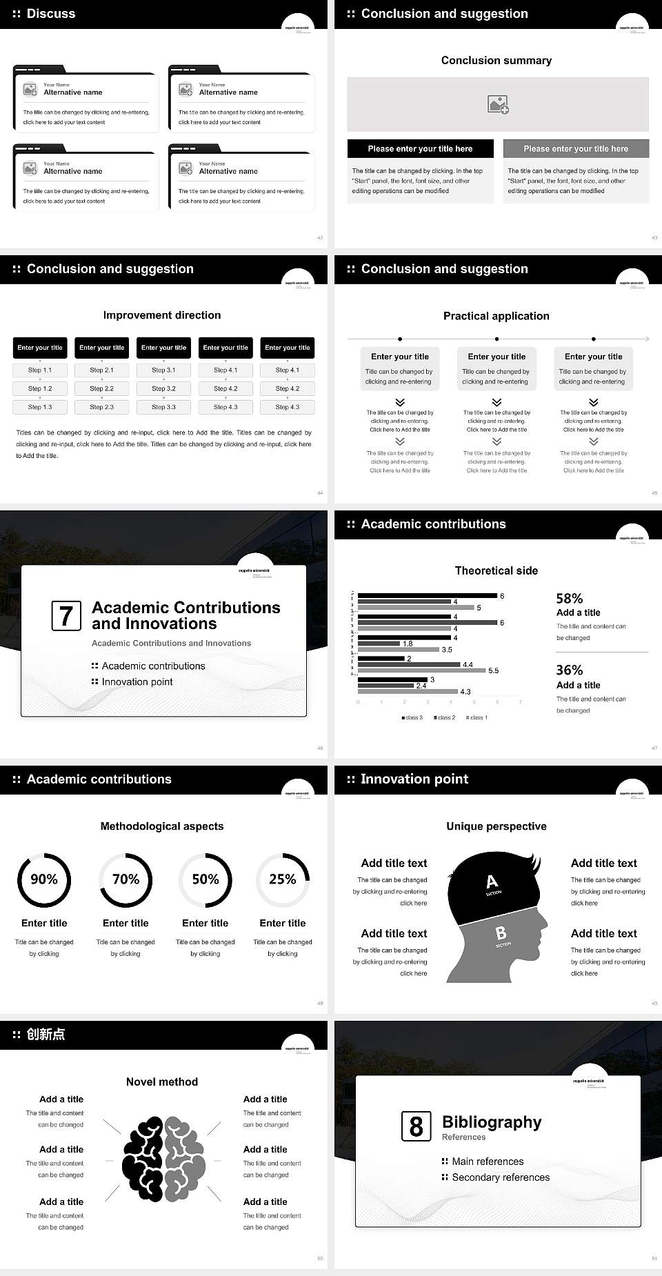 Zeppelin University Graduation Thesis Defense PPT Template4:3 ratio PPT effect preview image6