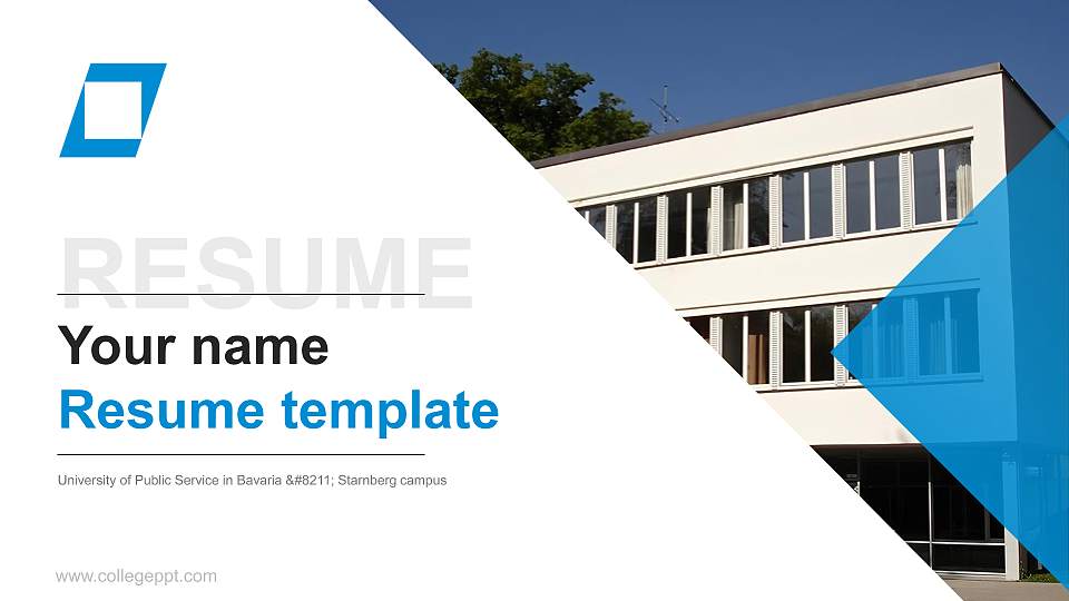 University of Public Service in Bavaria – Starnberg campus Resume PPT Template16:9 ratio PPT effect preview image