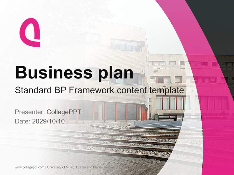 University of Music, Drama and Media Hanover Competition/Entrepreneurship Contest PPT Template4:3 ratio PPT effect preview image9