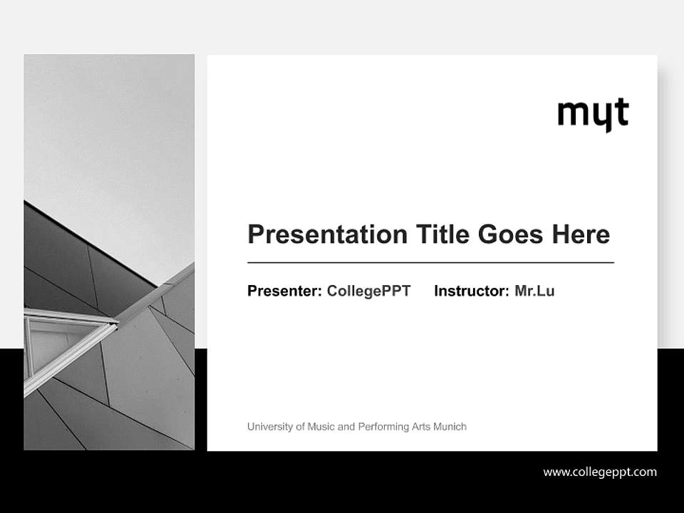 University of Music and Performing Arts Munich General PPT Template4:3 ratio PPT effect preview image6