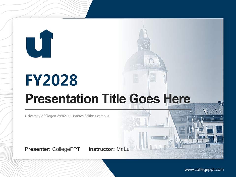 University of Siegen – Unteres Schloss campus Academic Presentation/Research Findings Report PPT Template4:3 ratio PPT effect preview image5