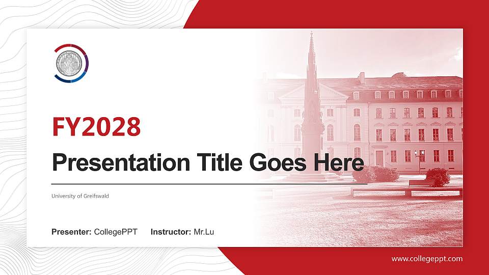 University of Greifswald Academic Presentation/Research Findings Report PPT Template16:9 ratio PPT effect preview image