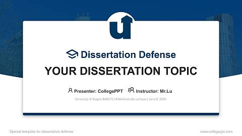 University of Siegen – Hölderlinstraße campus Graduation Thesis Defense PPT Template