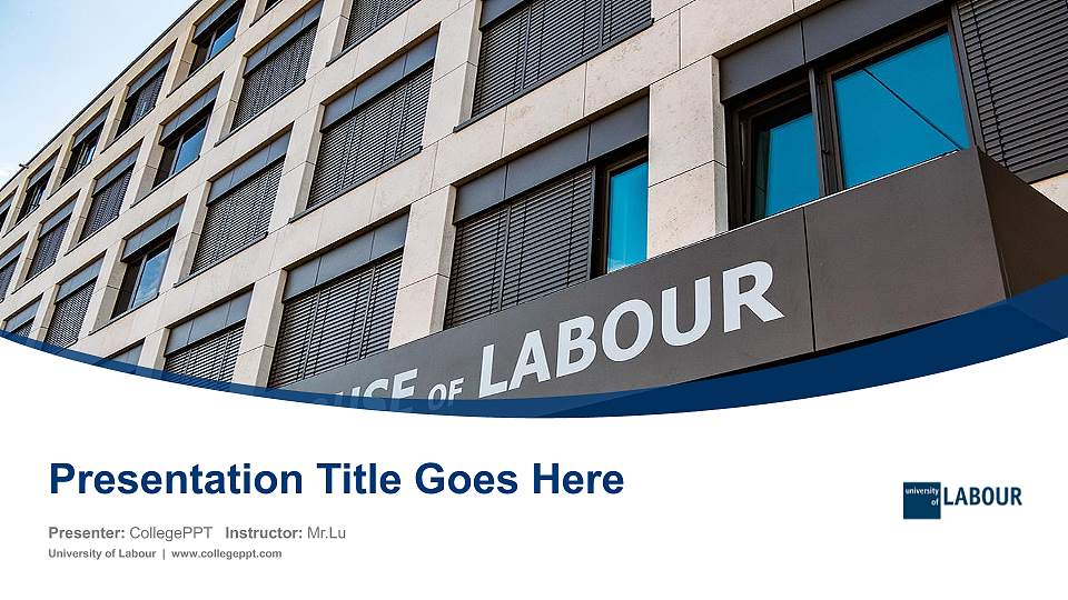 University of Labour Course/Courseware Creation PPT Template16:9 ratio PPT effect preview image