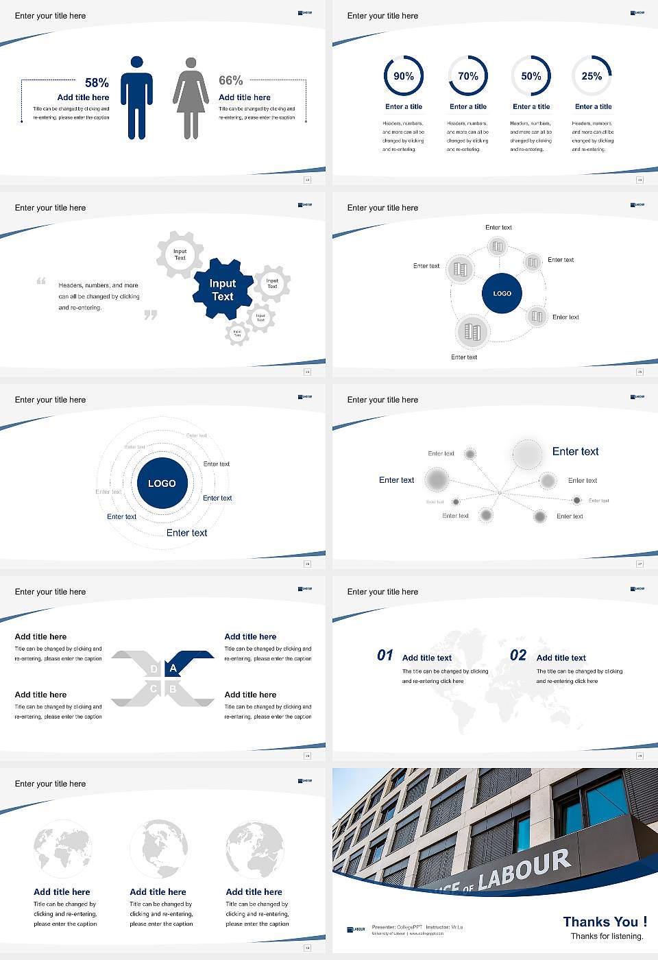 University of Labour Course/Courseware Creation PPT Template16:9 ratio PPT effect preview image4
