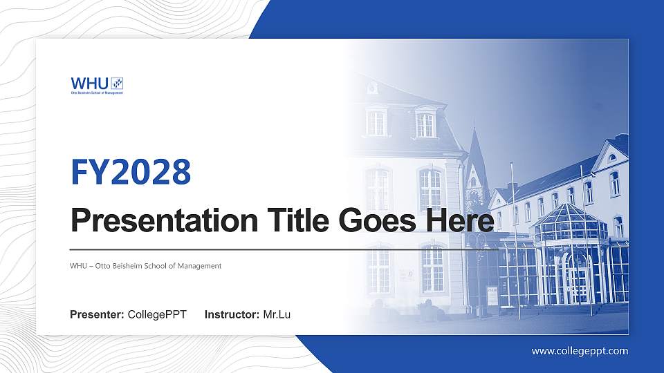 WHU – Otto Beisheim School of Management Academic Presentation/Research Findings Report PPT Template16:9 ratio PPT effect preview image