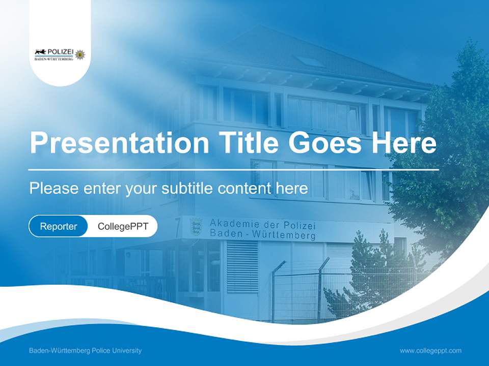 Baden-Württemberg Police University Lecture Sharing and Networking Event PPT Template4:3 ratio PPT effect preview image4