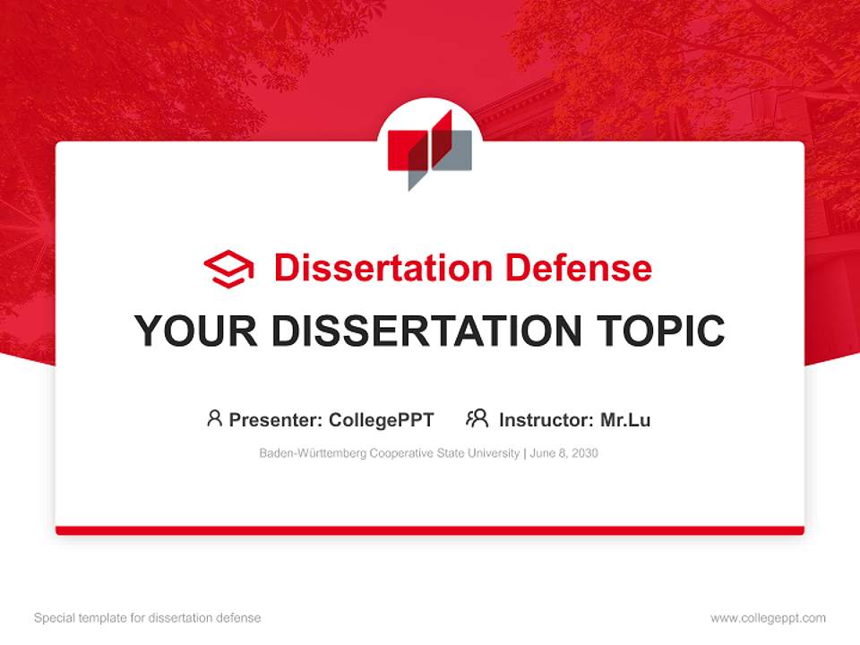 Baden-Württemberg Cooperative State University Graduation Thesis Defense PPT Template4:3 ratio PPT effect preview image7