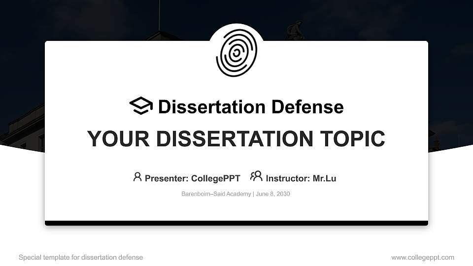Barenboim–Said Academy Graduation Thesis Defense PPT Template16:9 ratio PPT effect preview image