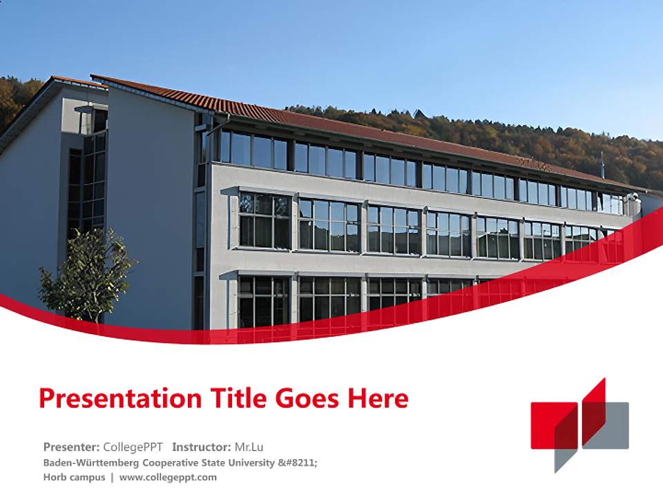 Baden-Württemberg Cooperative State University – Horb campus Course/Courseware Creation PPT Template4:3 ratio PPT effect preview image5