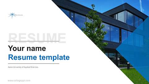 Aalen University of Applied Sciences Resume PPT Template