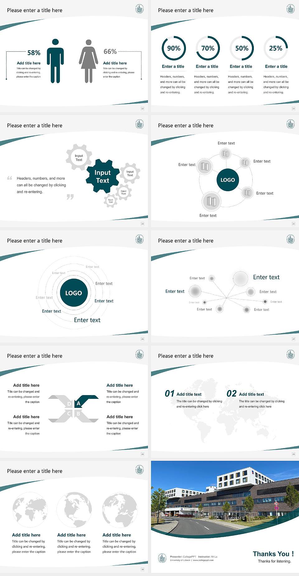 University of Lübeck Course/Courseware Creation PPT Template4:3 ratio PPT effect preview image4