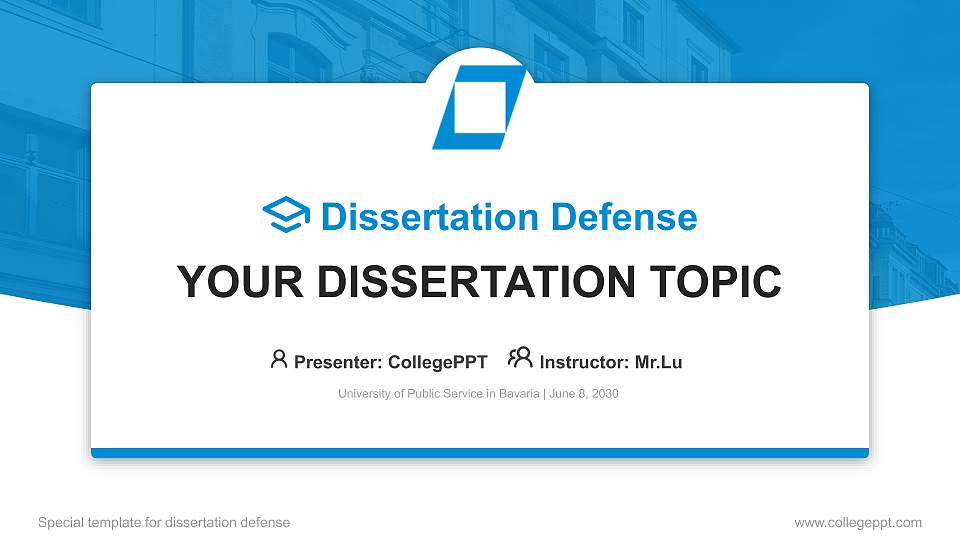 University of Public Service in Bavaria Graduation Thesis Defense PPT Template16:9 ratio PPT effect preview image