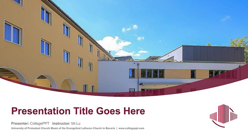 University of Protestant Church Music of the Evangelical Lutheran Church in Bavaria Course/Courseware Creation PPT Template16:9 ratio PPT effect preview image