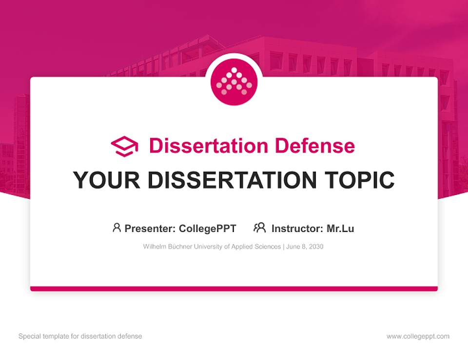 Wilhelm Büchner University of Applied Sciences Graduation Thesis Defense PPT Template4:3 ratio PPT effect preview image7