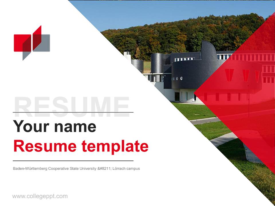 Baden-Württemberg Cooperative State University – Lörrach campus Resume PPT Template4:3 ratio PPT effect preview image5