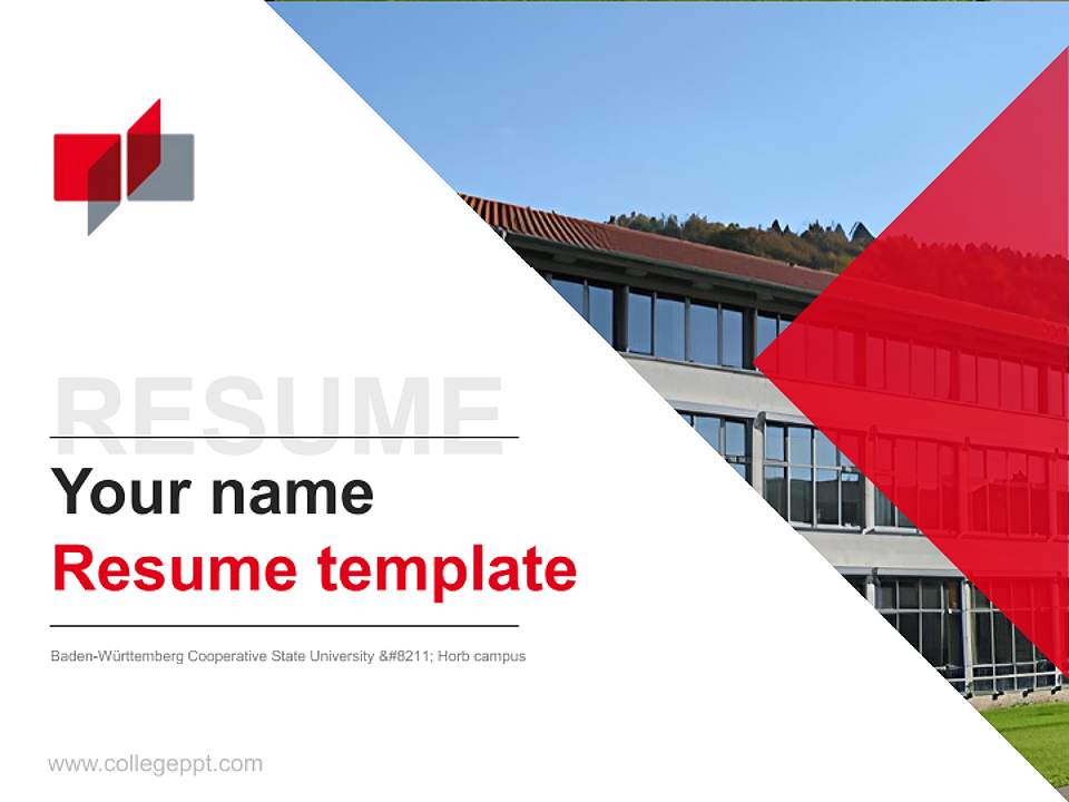 Baden-Württemberg Cooperative State University – Horb campus Resume PPT Template4:3 ratio PPT effect preview image5