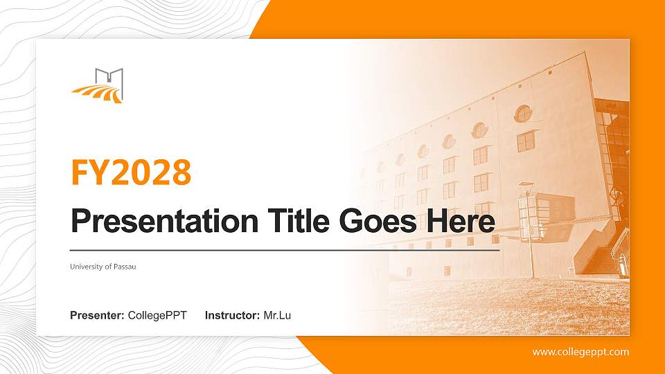 University of Passau Academic Presentation/Research Findings Report PPT Template16:9 ratio PPT effect preview image