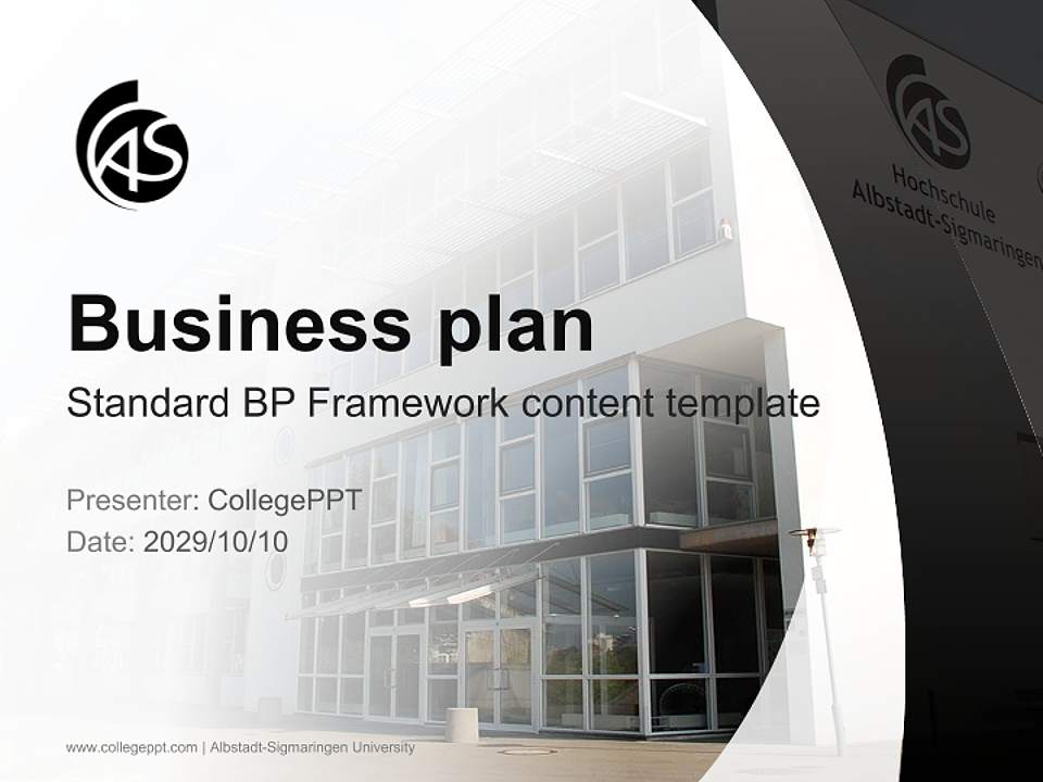 Albstadt-Sigmaringen University Competition/Entrepreneurship Contest PPT Template4:3 ratio PPT effect preview image9