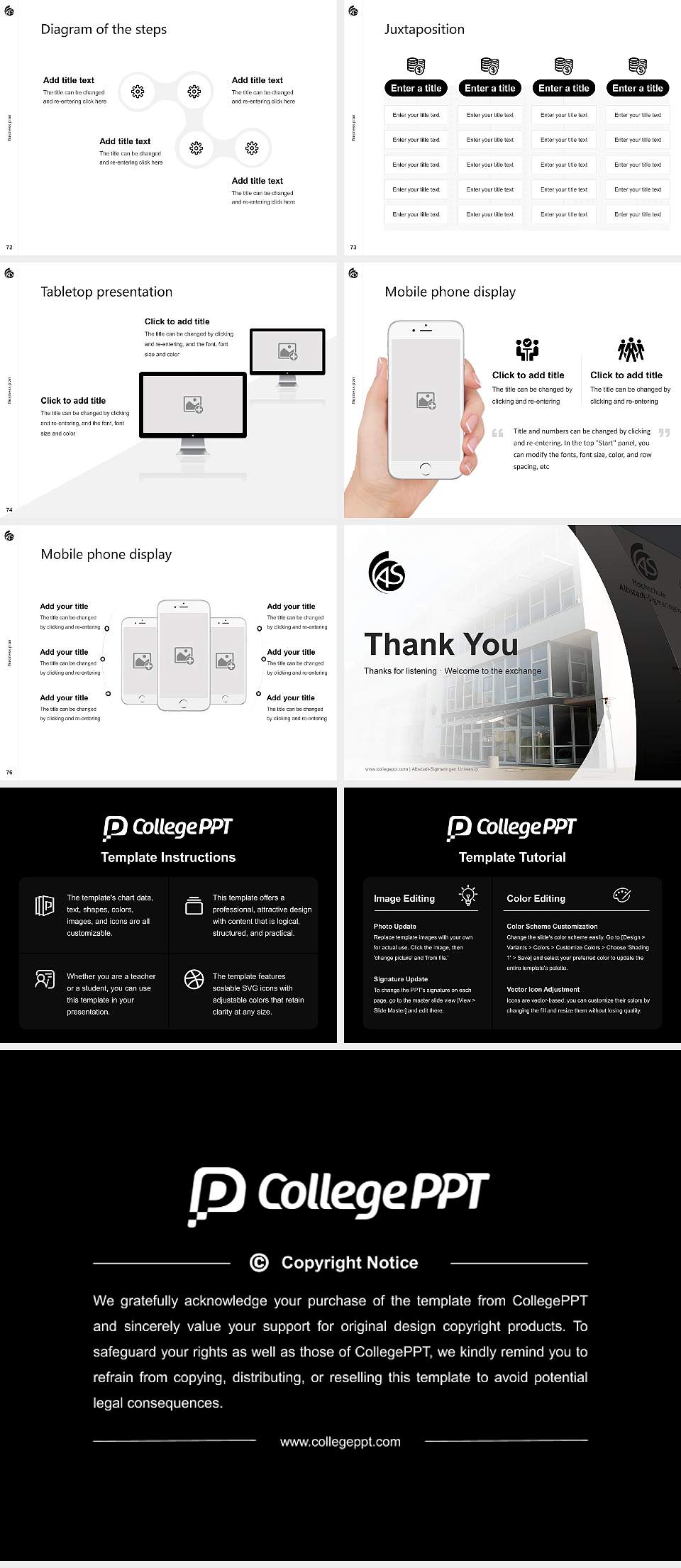Albstadt-Sigmaringen University Competition/Entrepreneurship Contest PPT Template4:3 ratio PPT effect preview image9