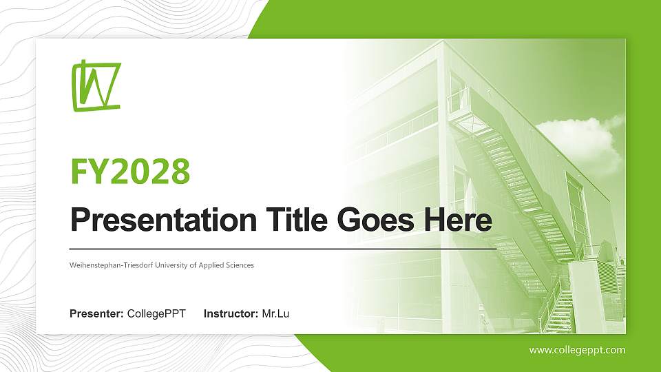 Weihenstephan-Triesdorf University of Applied Sciences Academic Presentation/Research Findings Report PPT Template16:9 ratio PPT effect preview image