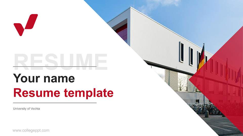 University of Vechta Resume PPT Template16:9 ratio PPT effect preview image
