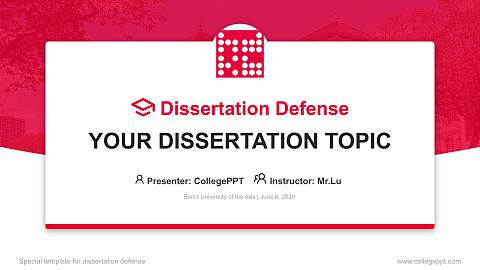 Berlin University of the Arts Graduation Thesis Defense PPT Template