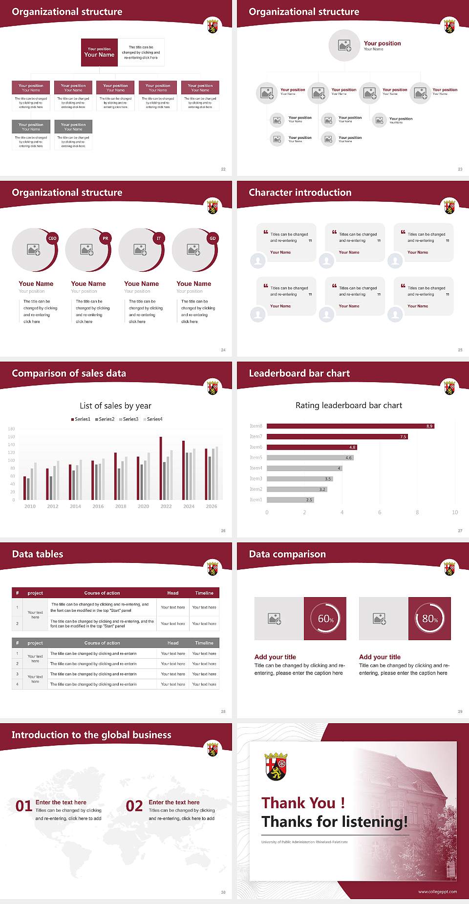 University of Public Administration Rhineland-Palatinate Academic Presentation/Research Findings Report PPT Template4:3 ratio PPT effect preview image4