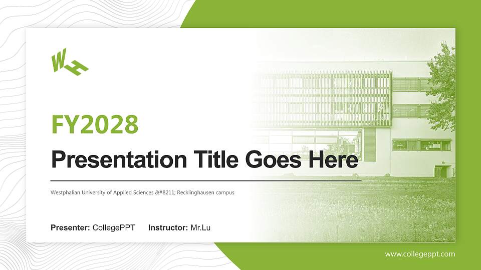 Westphalian University of Applied Sciences – Recklinghausen campus Academic Presentation/Research Findings Report PPT Template16:9 ratio PPT effect preview image