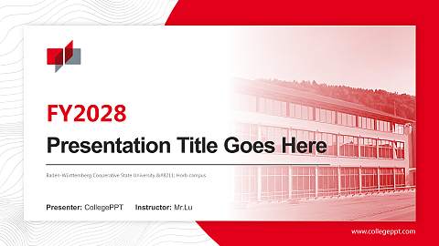 Baden-Württemberg Cooperative State University – Horb campus Academic Presentation/Research Findings Report PPT Template